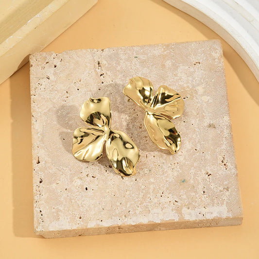 Boucles d'oreilles Dorées Pétales Ondulées