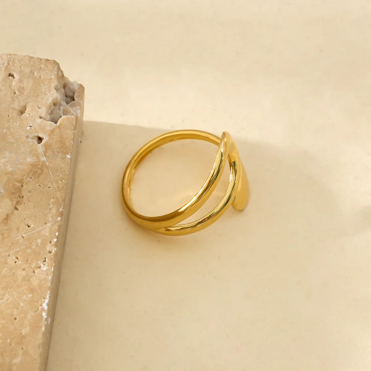 Bague Dorée Câlin Ouverture Devant