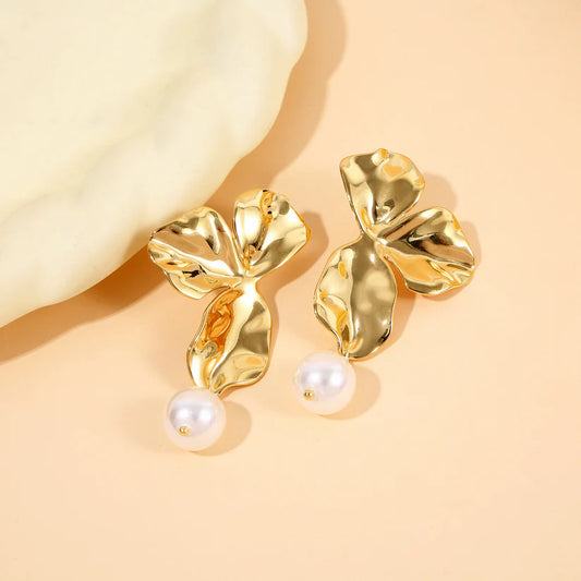 Boucles d'Oreilles Pendantes Dorées