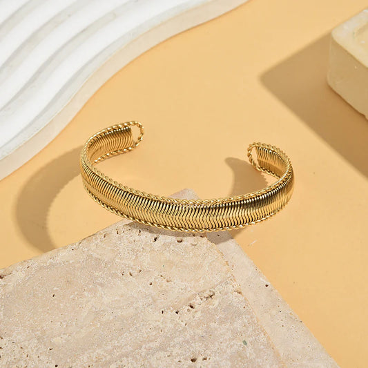 Bracelet Doré Jonc Tissé